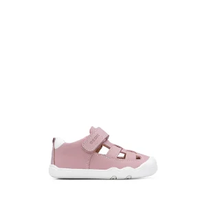Sandalias Casuales Infantiles de Cuero Rosa