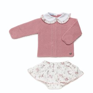 Jersey punto cuello bebé con volante y faldita animalitos «Familia Nube» JULIANA