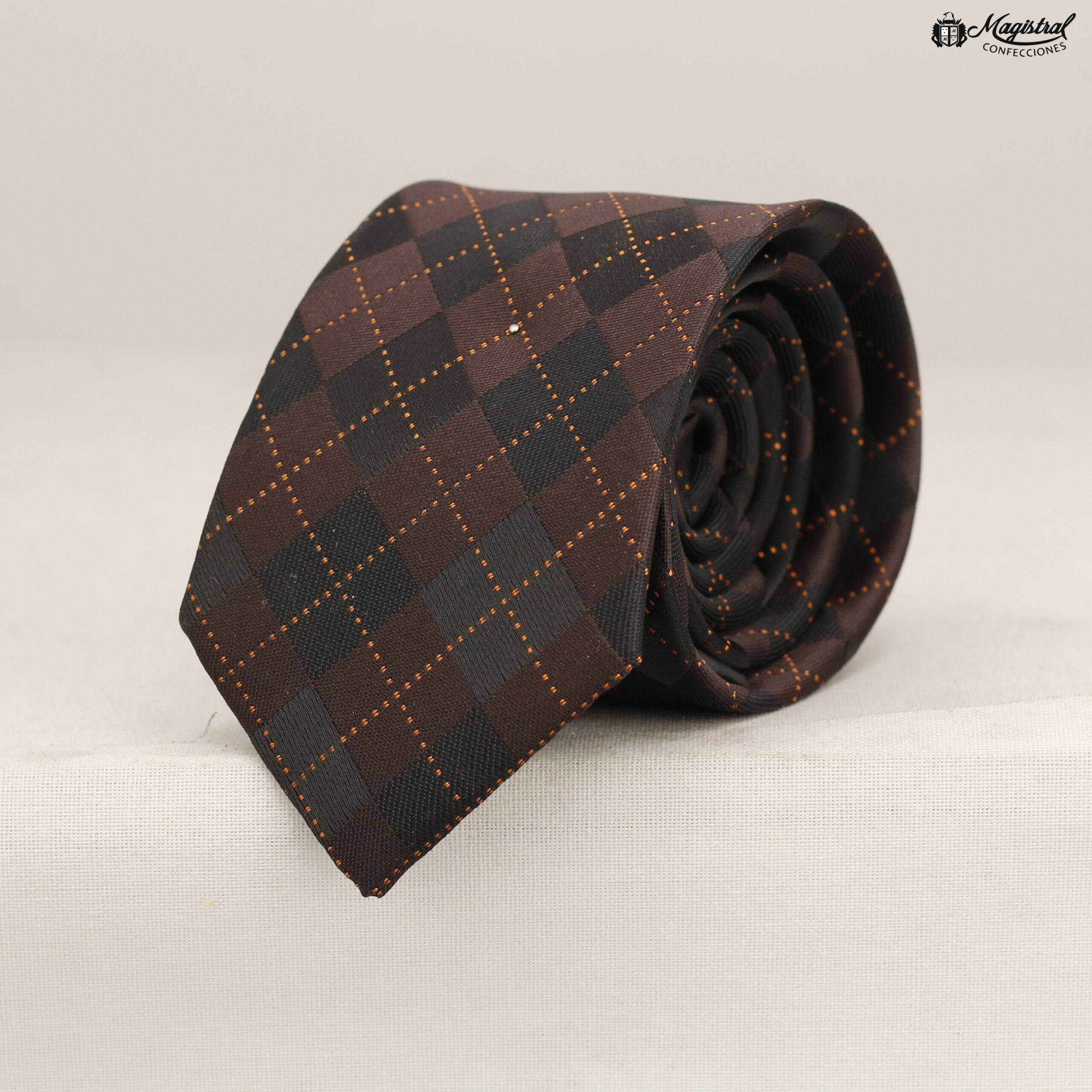 Corbata Marrón a Cuadros - Imagen 2