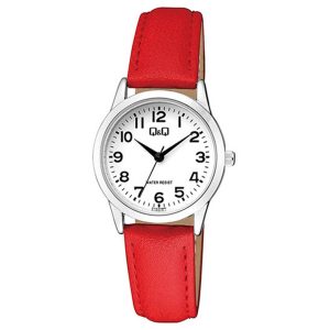 Reloj Q&Q Dama De Cuero Rojo
