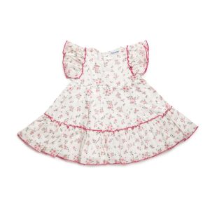 Vestido plumeti florecitas rosas «Familia Levantera» JULIANA